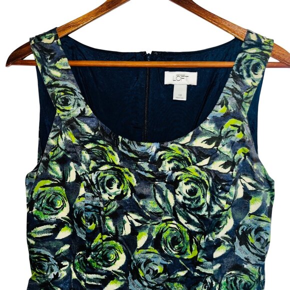 Ann Taylor Loft Womens Floral Pattern Sleeveless Dress Size 10 - Picture 2 of 11